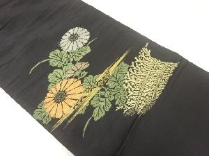 アンティーク 柴垣に菊模様織出し袋帯(材料)